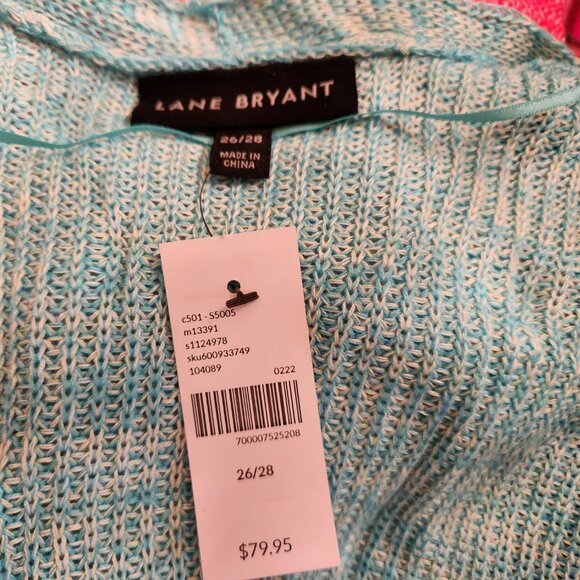 Lane Bryant Cardi jacket Aqua Coral Yellow Color Block BoHo Classic Sz 26/28 NWT - Picture 6 of 8